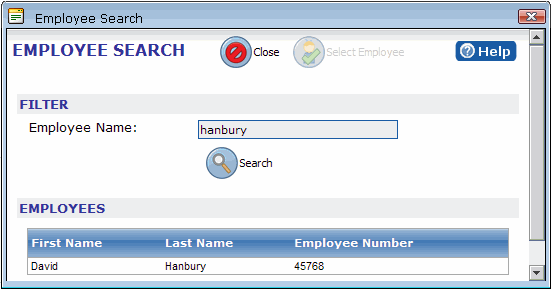 employee search dialog
